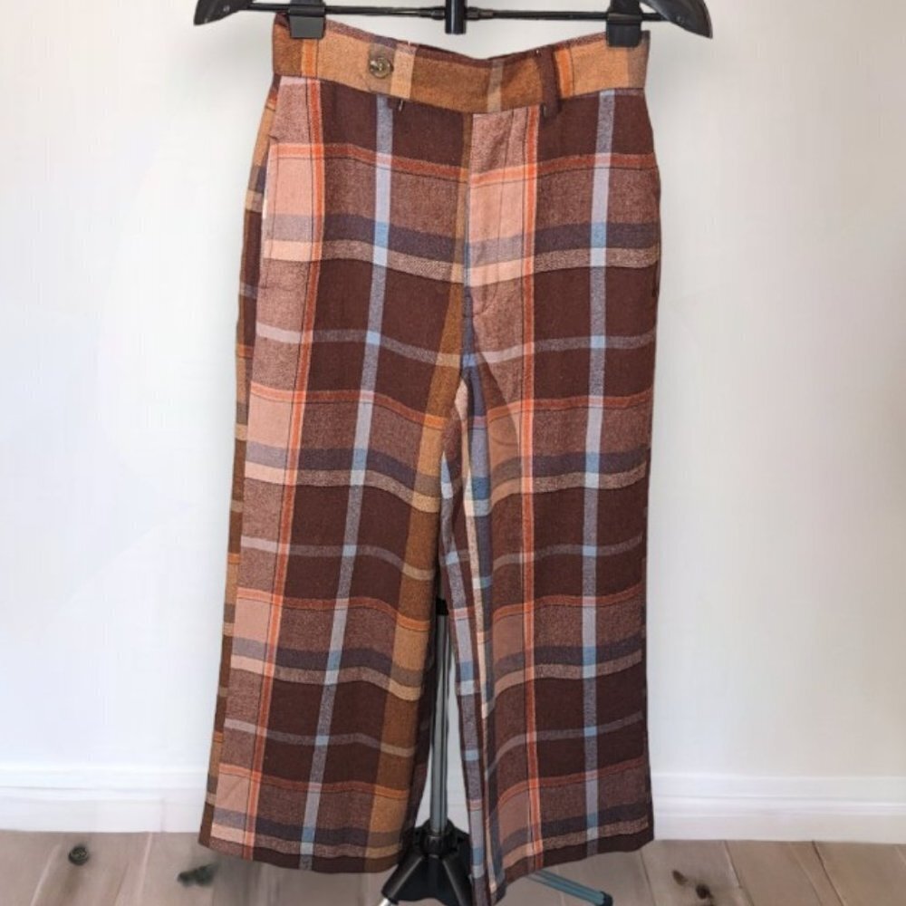 URBAN OUTFITTERS Abby Plaid Wide Leg Flannel Trouser Size 2